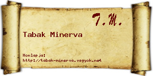 Tabak Minerva névjegykártya